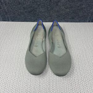 Rothy’s The Flat Round Toe Ballet Work Knit Ecru Green Women’s Size 11 US